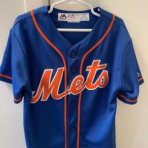 Youth small METS Cespedes #52 jersey button down EUC